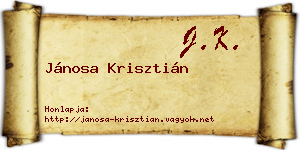 Jánosa Krisztián névjegykártya