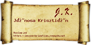 Jánosa Krisztián névjegykártya